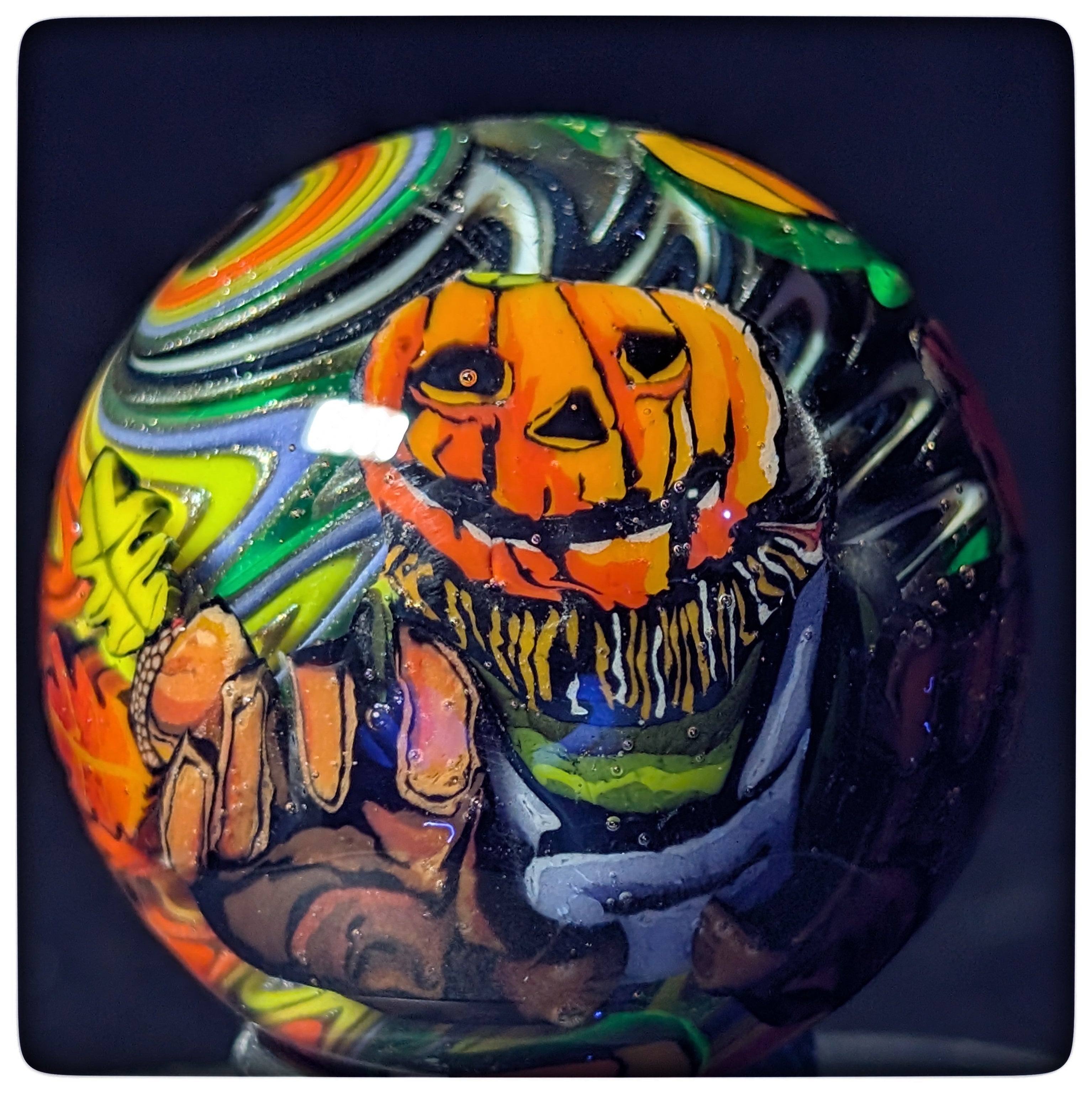 1.5" Halloween scarecrow marble