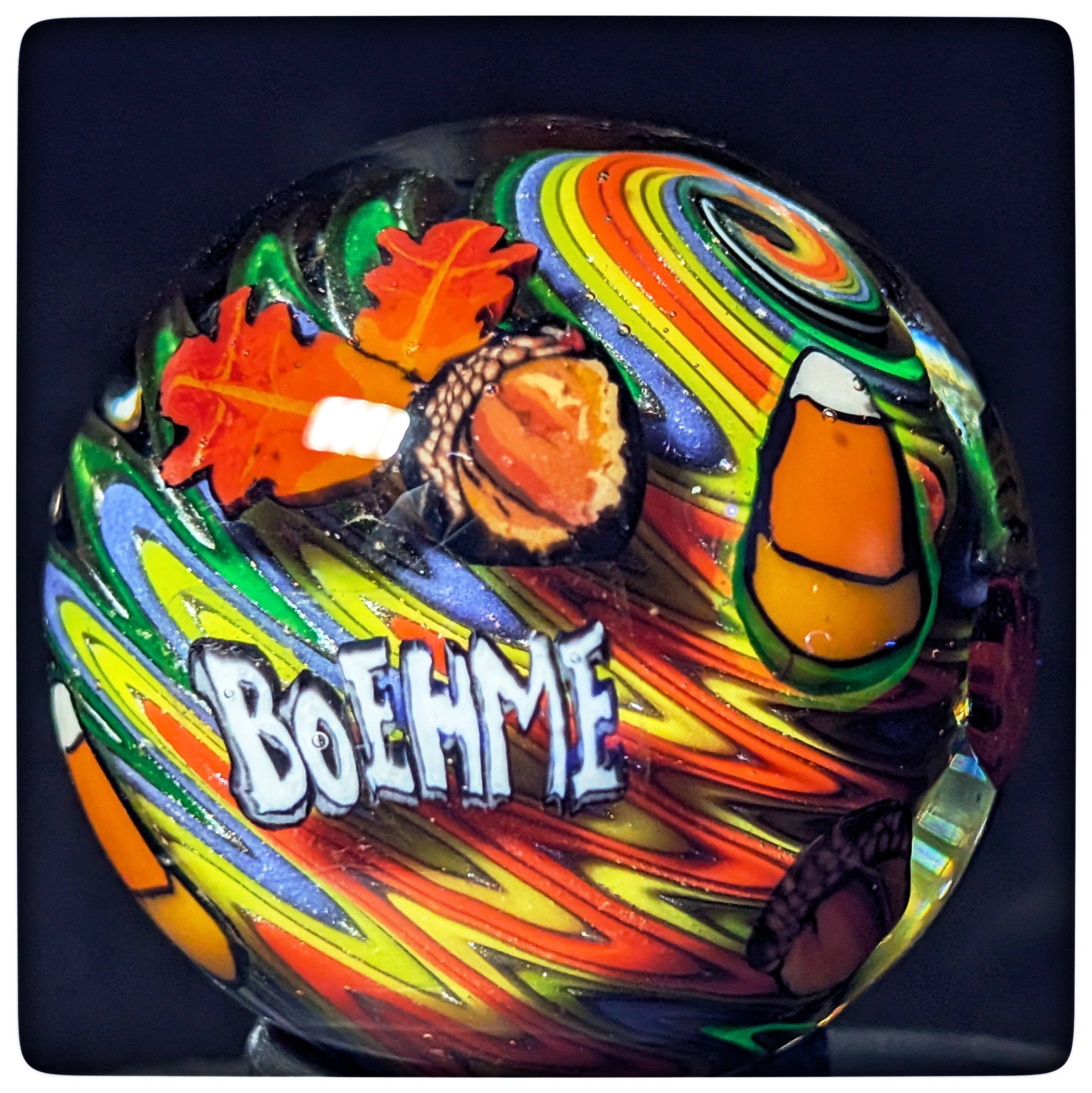 1.5" Halloween scarecrow marble